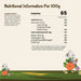 Nutritional information label for honey with floral design elements.