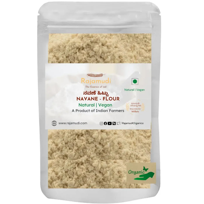 NAVANE - Foxtail millet FLOUR - made from organic foxtail millet | Rajamudi