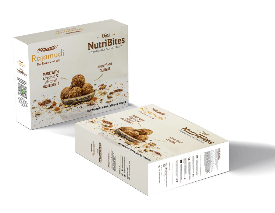 Rajamudi Dink Nutribites 500 gms | Dry Fruits & Seeds Ladoo | No Flavours added|No Preservatives|No Sugar | Contains Pumpkin Seeds, Pistachio, Nutmeg, Walnut, Dates | Nutritional Powerhouse