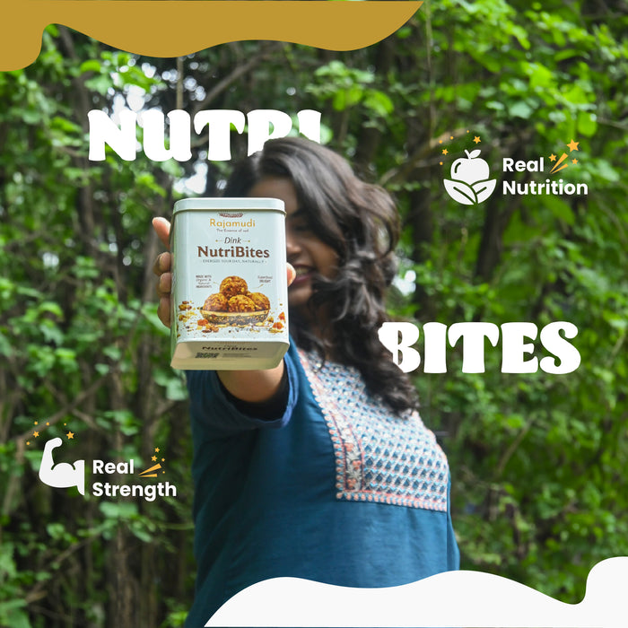 Rajamudi Dink Nutribites 500 gms | Dry Fruits & Seeds Ladoo | No Flavours added|No Preservatives|No Sugar | Contains Pumpkin Seeds, Pistachio, Nutmeg, Walnut, Dates | Nutritional Powerhouse