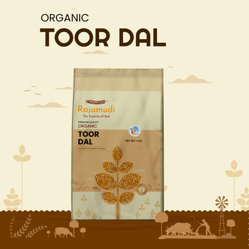 Bag of Rajamudi Organic Toor Dal 1kg