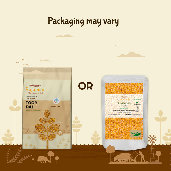 Organic Toor Dal | Unpolished Arhar Dal | High in Protein & Fiber| Certified Organic - Rajamudi Organics