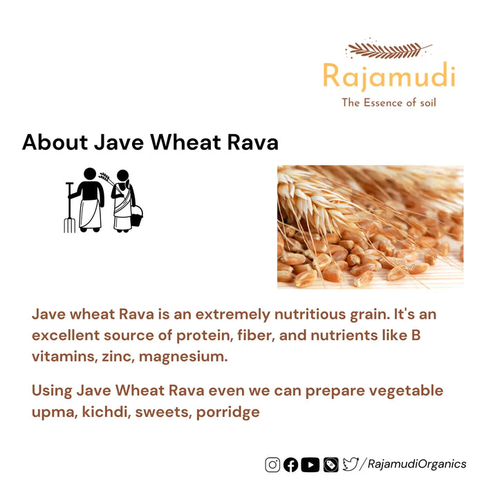 Organic Khapli Wheat Dalia | Java Godhi Rava - Rajamudi Organics