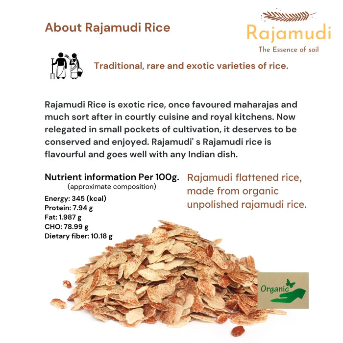Rajamudi avalakki ( Poha )- Made from Authentic Organic Rajamudi rice | Rajamudi