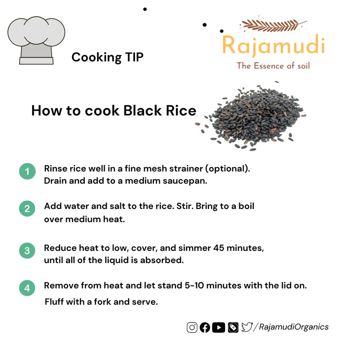 Organic authentic Black Rice / Karuppu kavuni by Rajamudi Organics