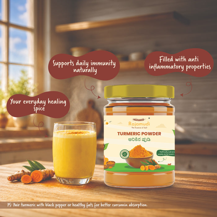 Rajamudi Organics Turmeric Powder — Certified Organic, Single-Origin Chittoor, Andhra Pradesh